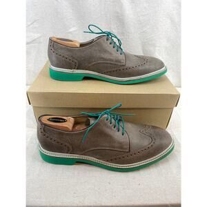 Cole Haan Air Franklin Wing-tip Smoke Suede Teal/Mint Green Mens 12M NWT